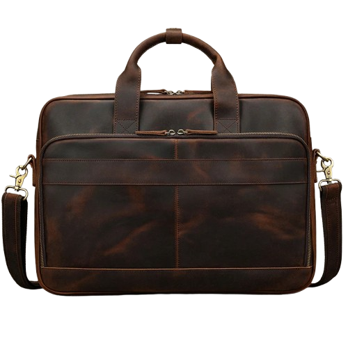 Cartable homme cuir marron foncé