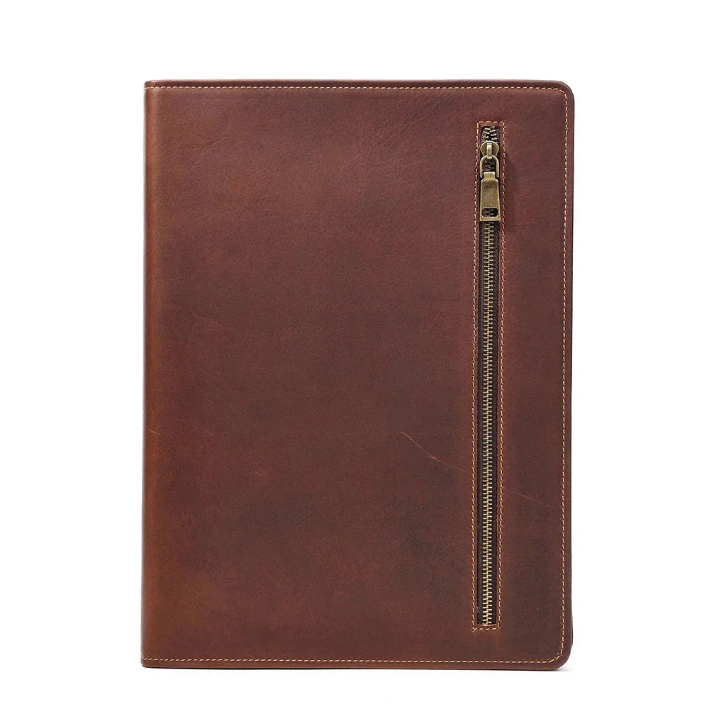 Conférencier en cuir pour homme marron