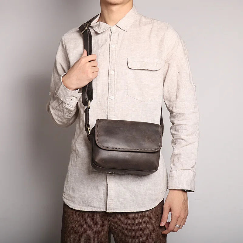 Petite sacoche cuir homme