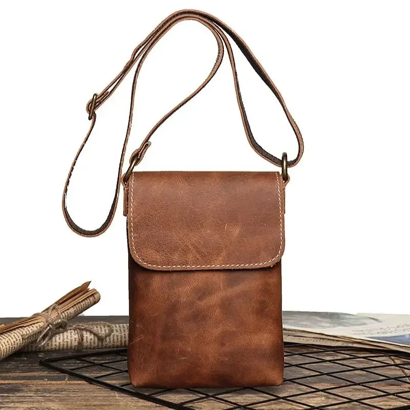 Petite sacoche homme luxe marron