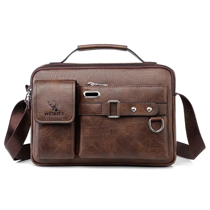 Petite sacoche voyage homme marron foncé