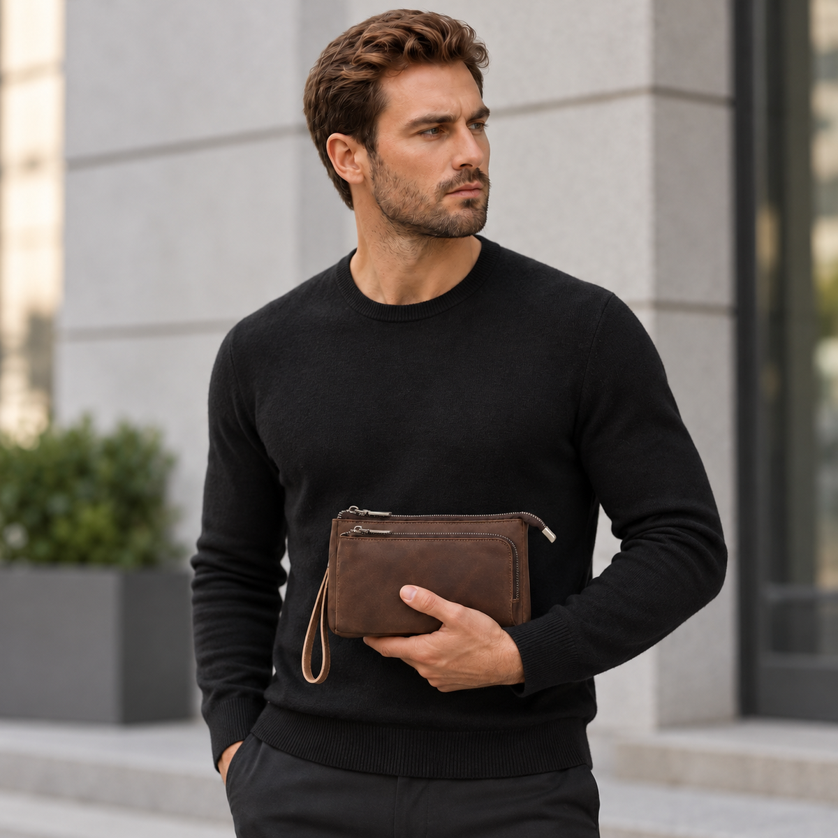 Pochette cuir pour homme