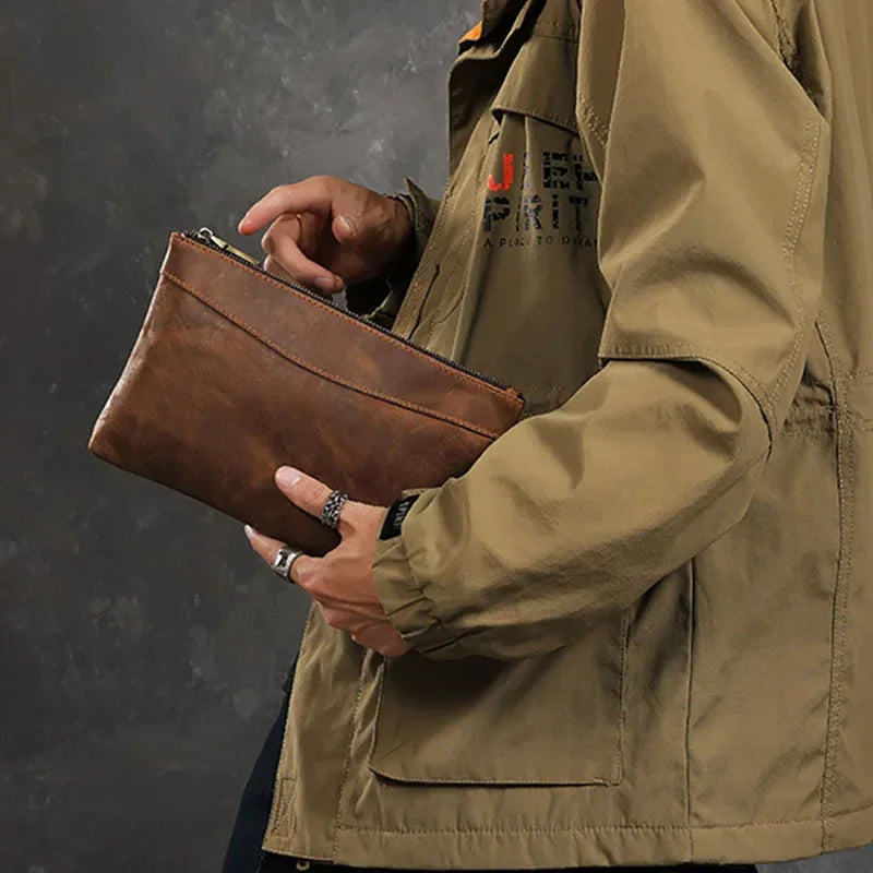 Pochette en cuir pour homme