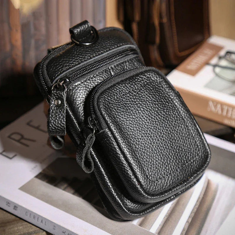 Pochette homme en cuir pour ceinture