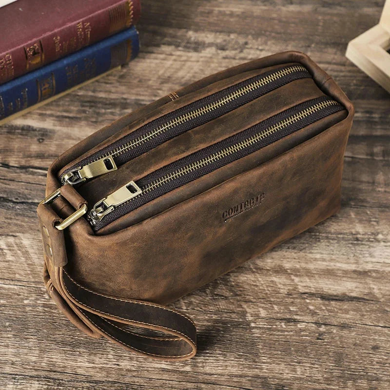 Pochette pour homme en cuir