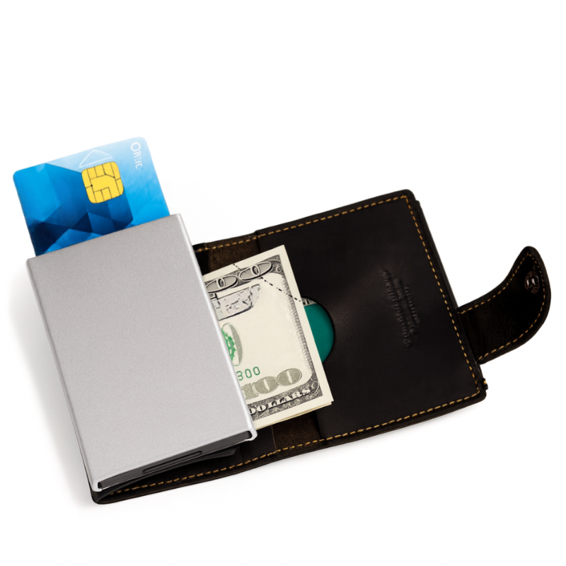 porte cartes rfid homme en cuir noir