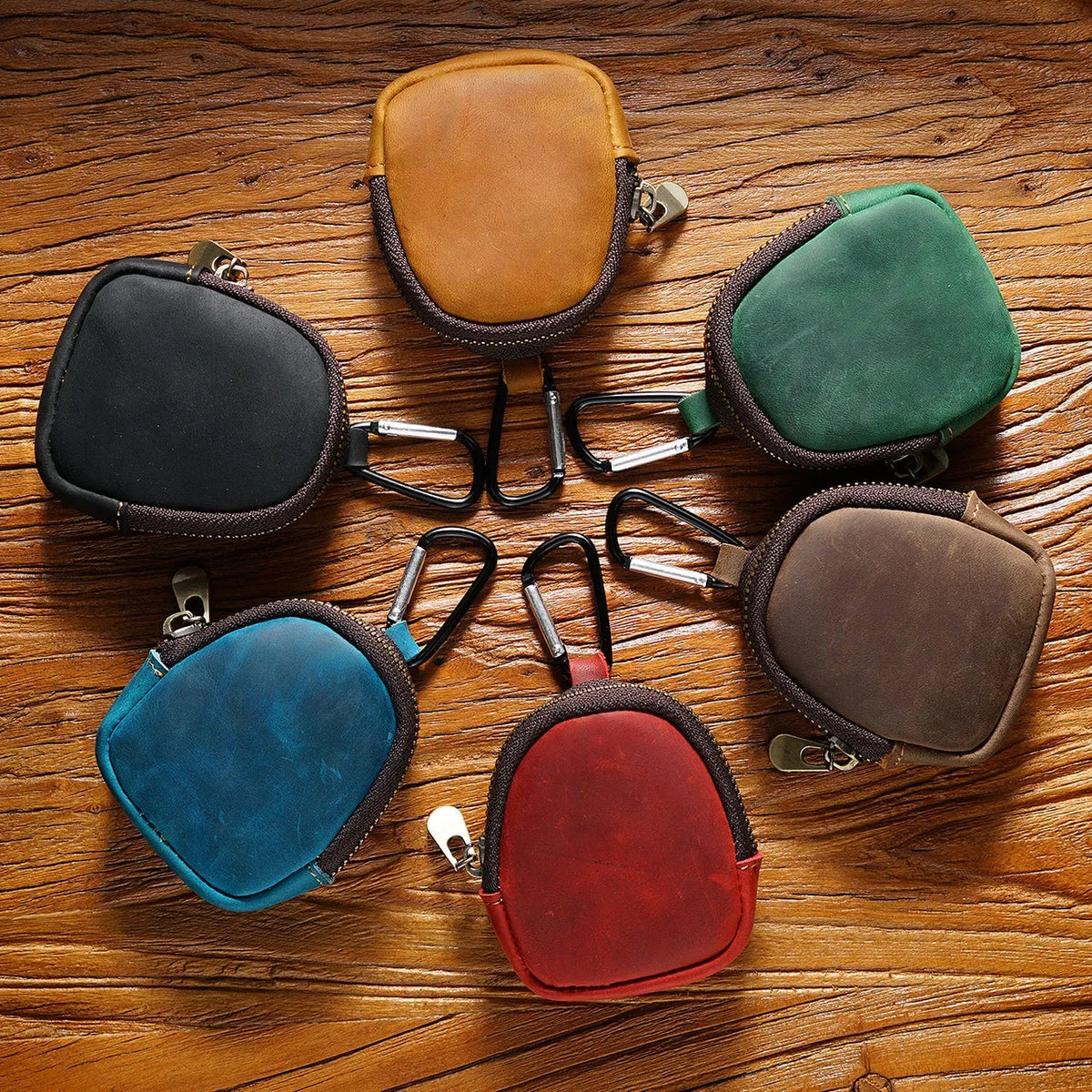 Porte-monnaie porte-clés multifonctions en cuir