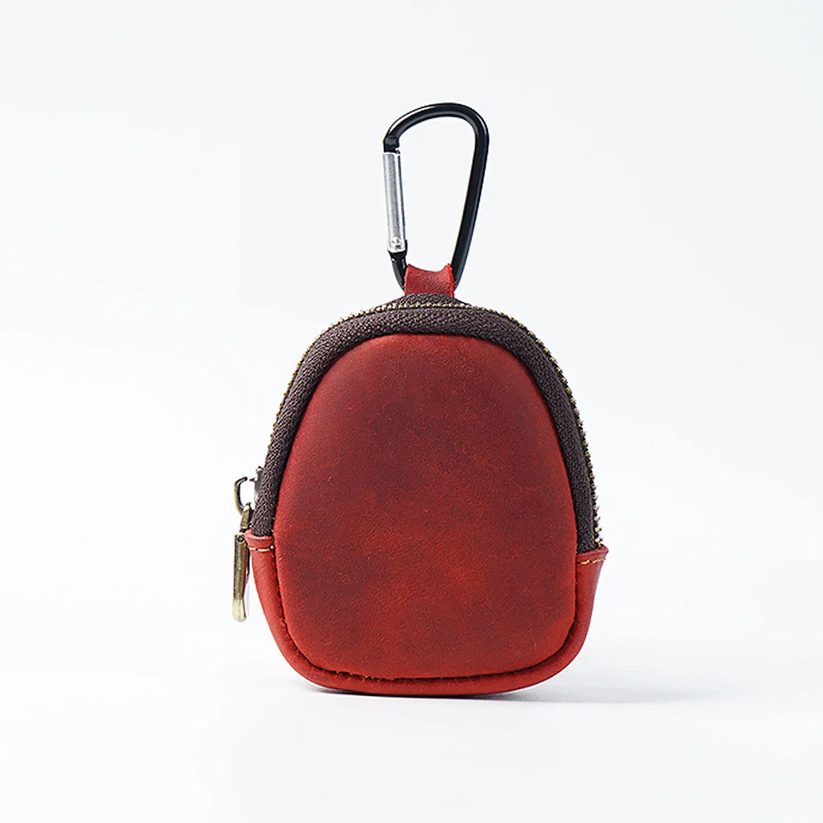Porte-monnaie porte-clés multifonctions en cuir rouge