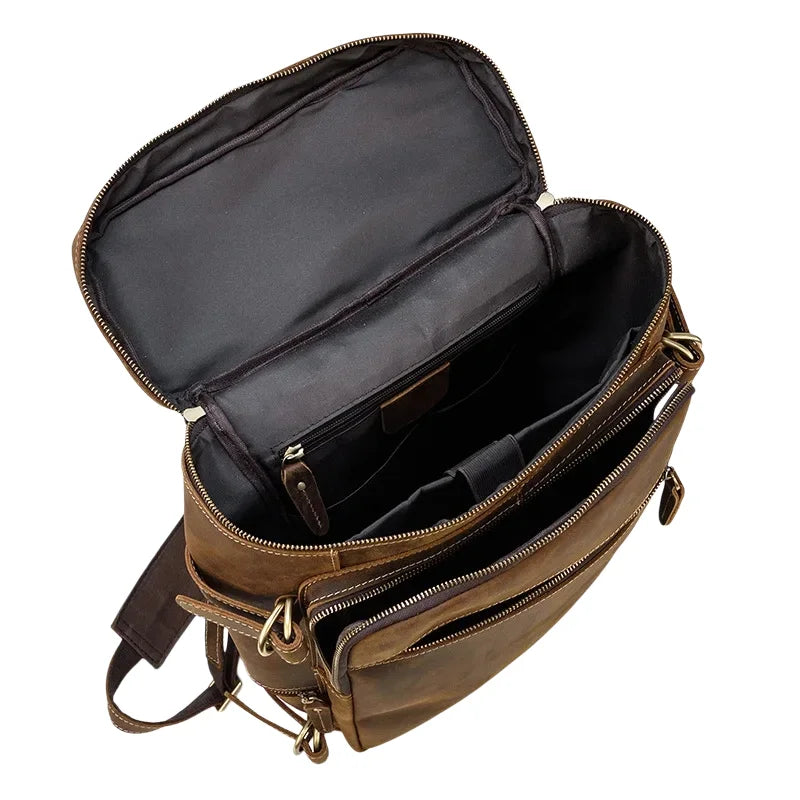 Sac à dos cuir vintage marron