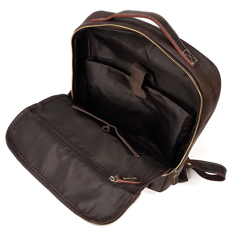 sac a dos cuir vintage marron fonce