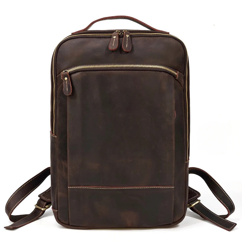 sac a dos cuir vintage marron fonce