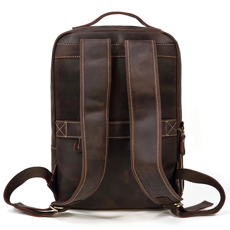 sac a dos cuir vintage marron fonce