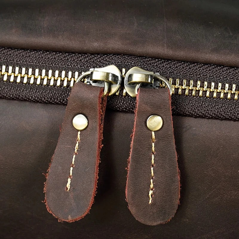 sac a dos cuir vintage marron fonce