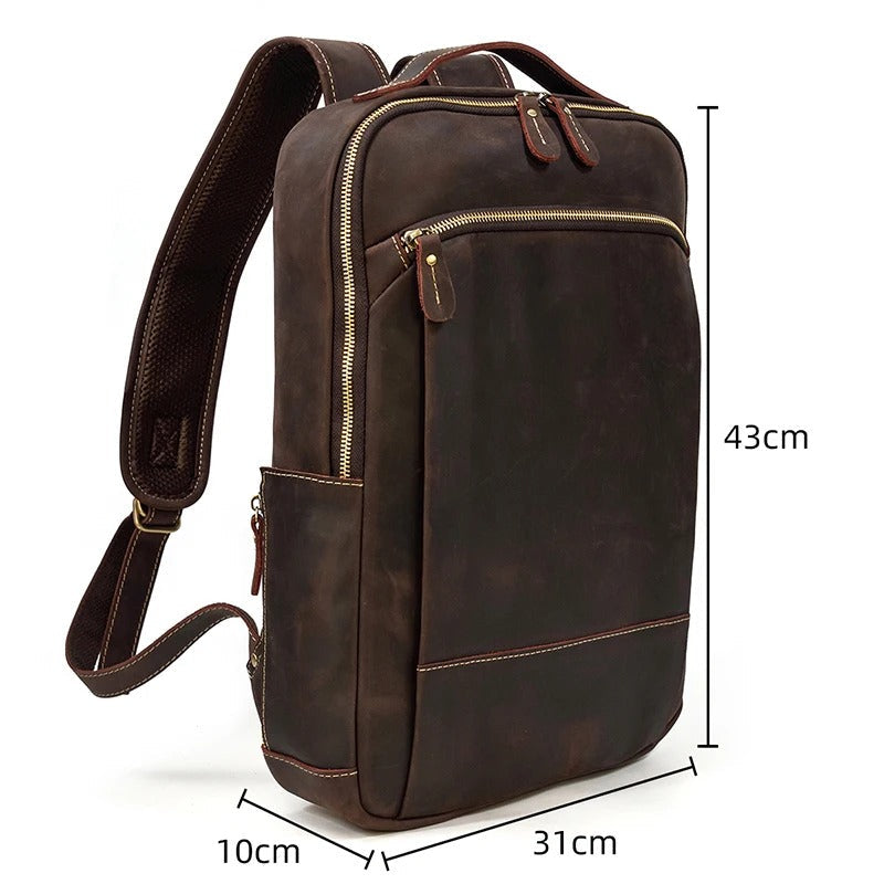 sac a dos cuir vintage marron fonce