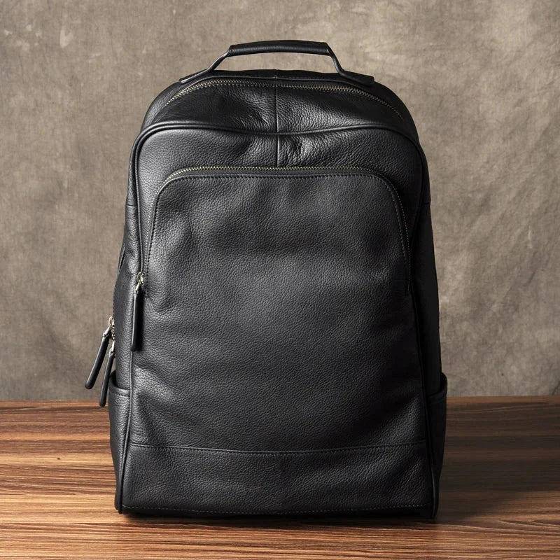 Sac à dos en cuir noir