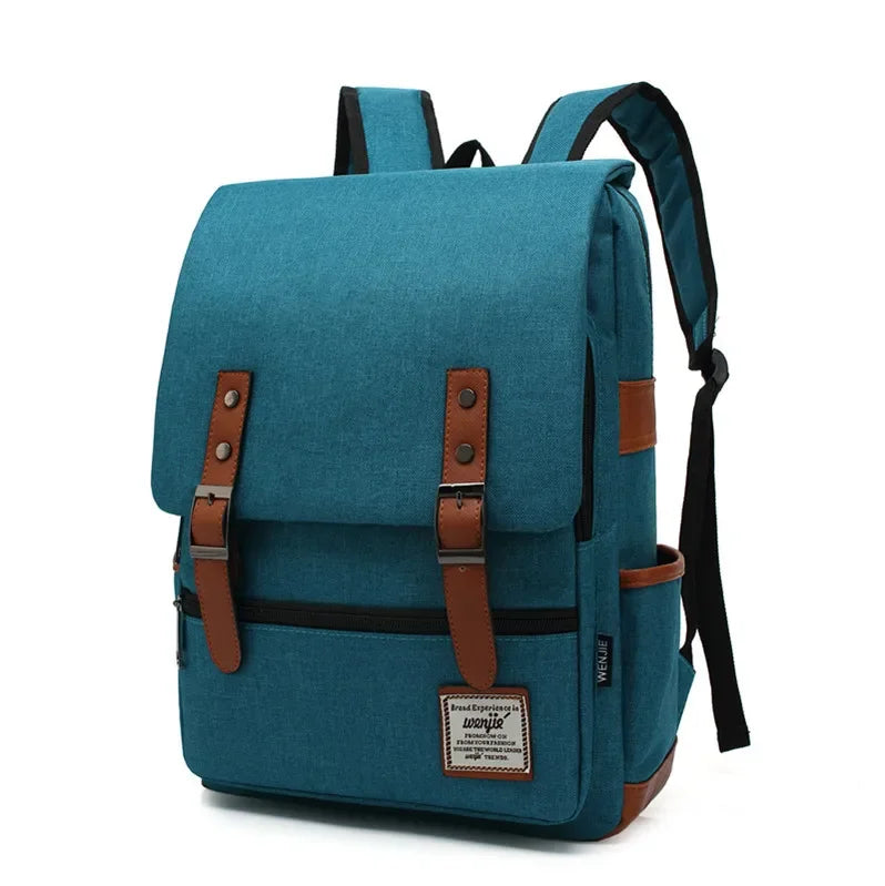 Sac à dos en tissu vintage bleu canard