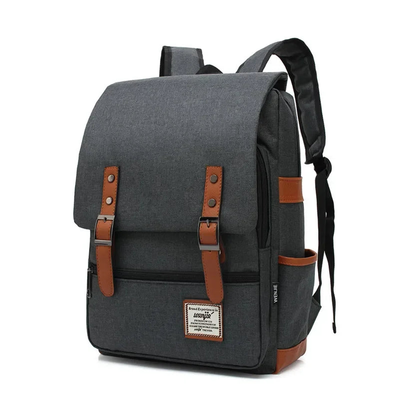 Sac à dos en tissu vintage gris foncé