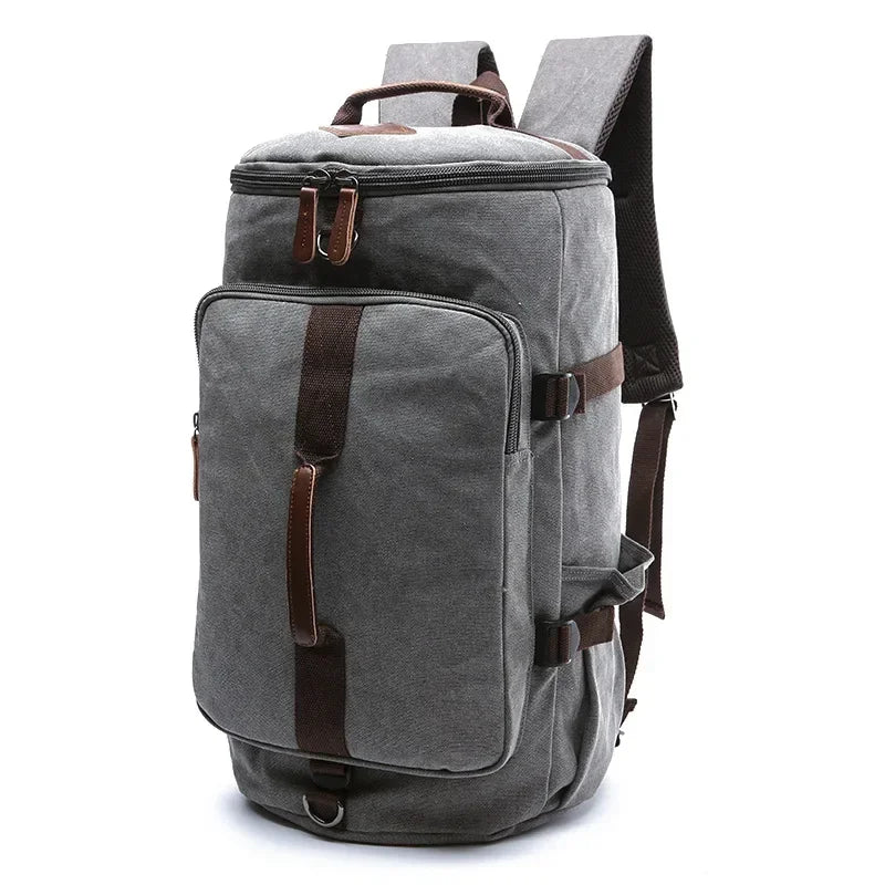 Sac à dos en toile gris / m 26x24x40cm