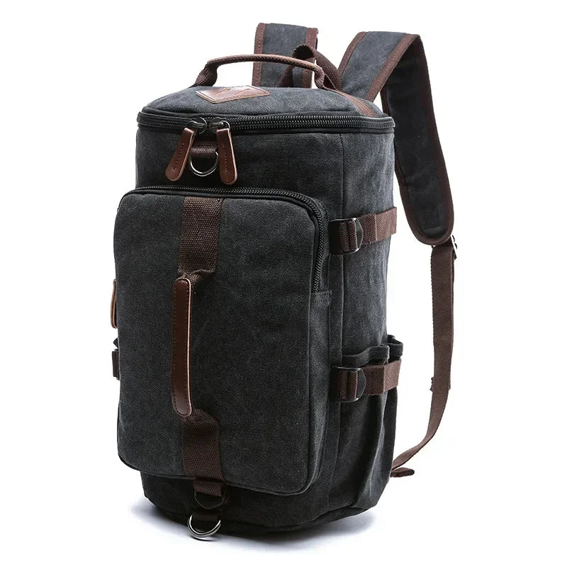 Sac à dos en toile noir / m 26x24x40cm