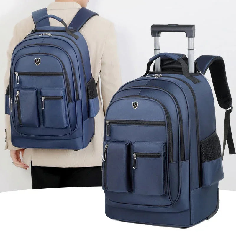 Sac à dos et roulette bleu