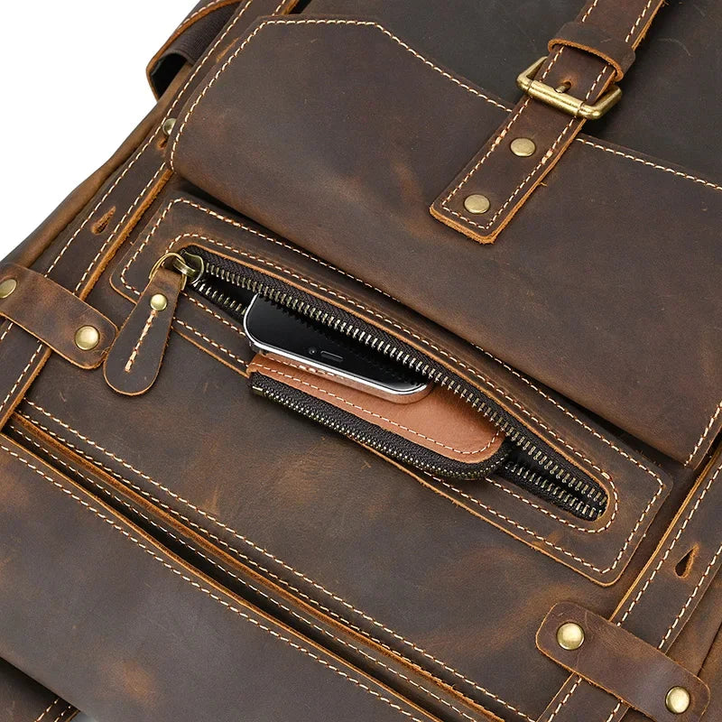 Sac à dos homme cuir marron
