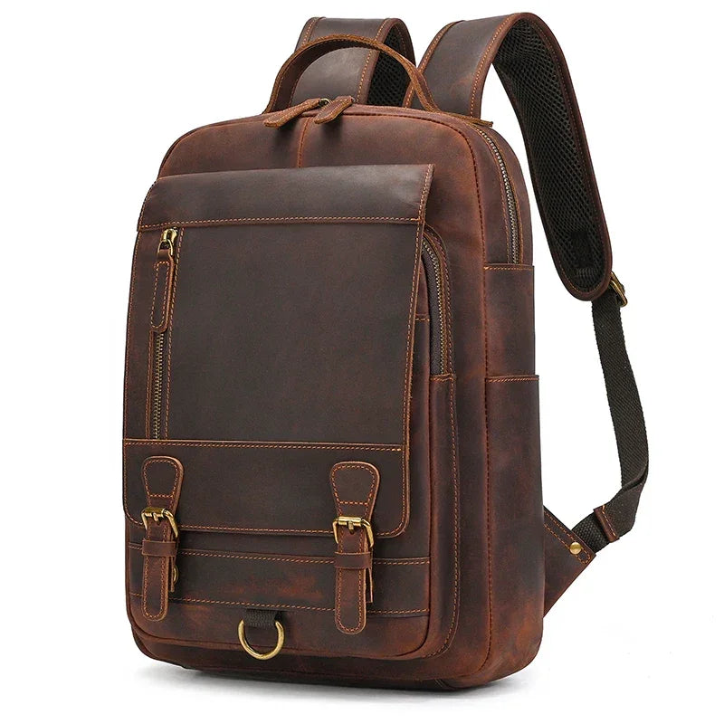 Sac à dos homme en cuir marron