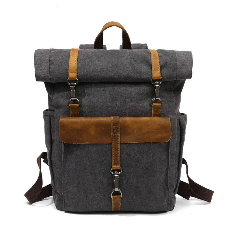 Sac à dos homme en toile gris