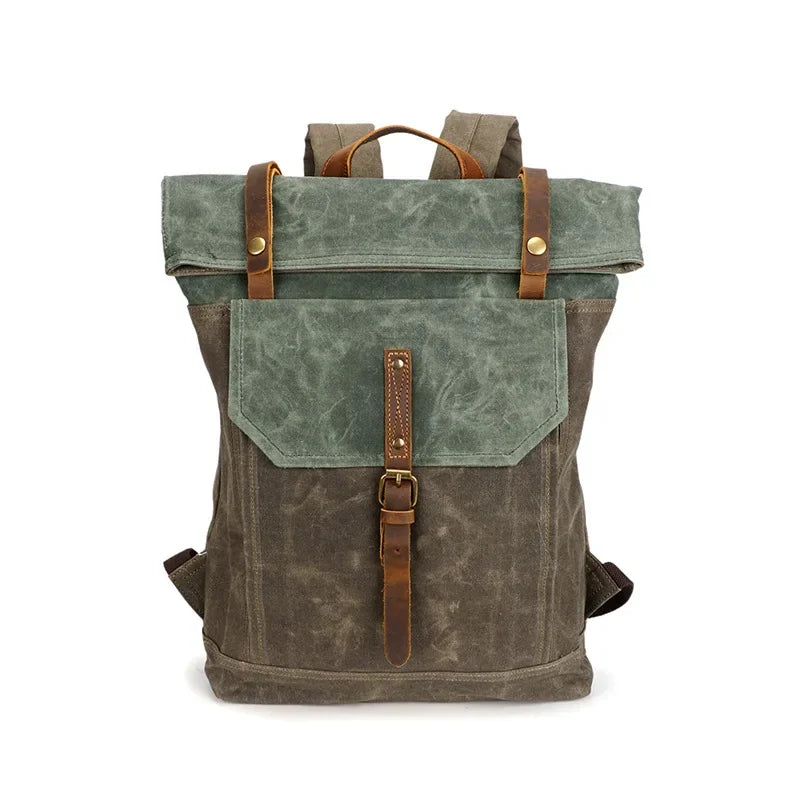 Sac à dos roll top toile cirée