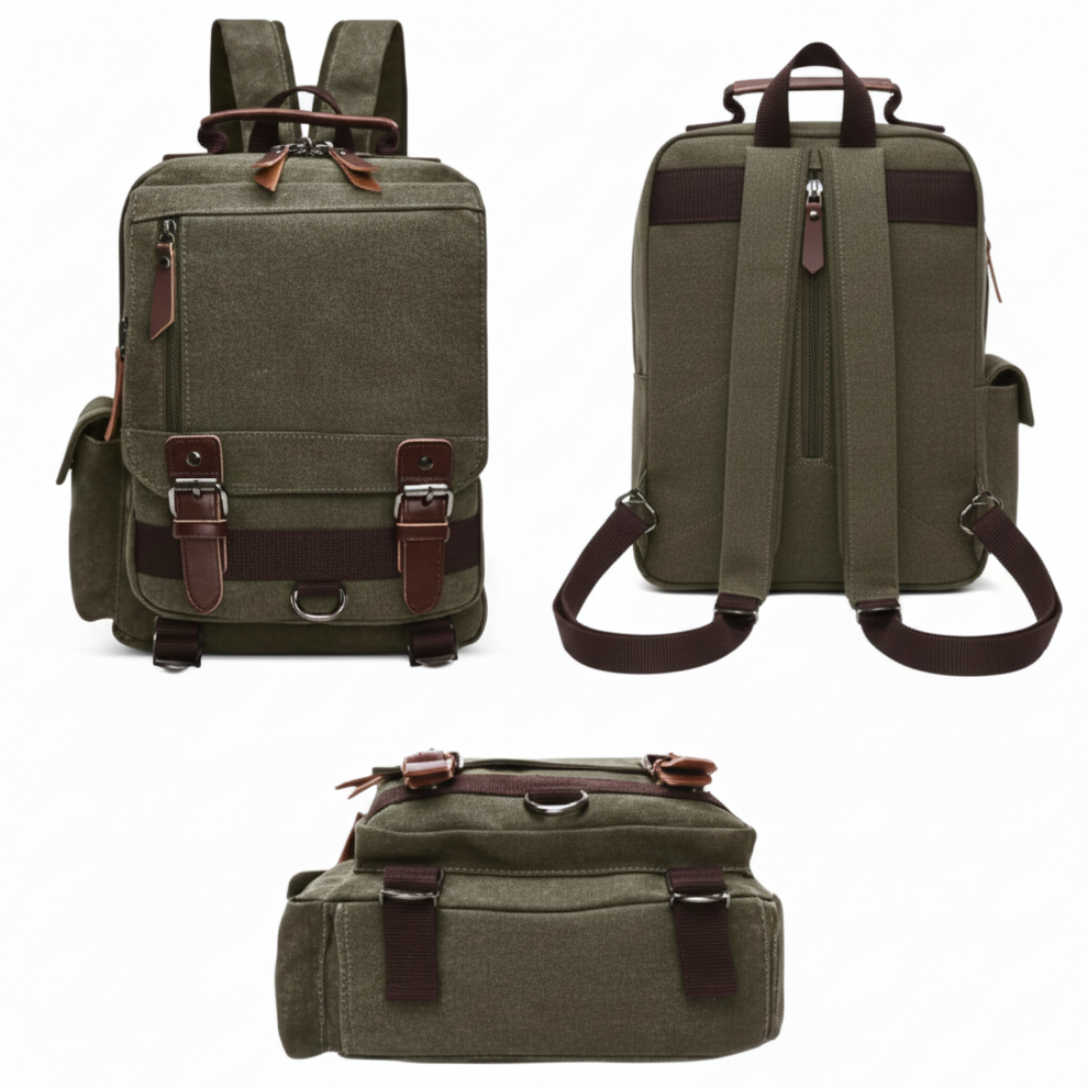 sac a dos vintage vert
