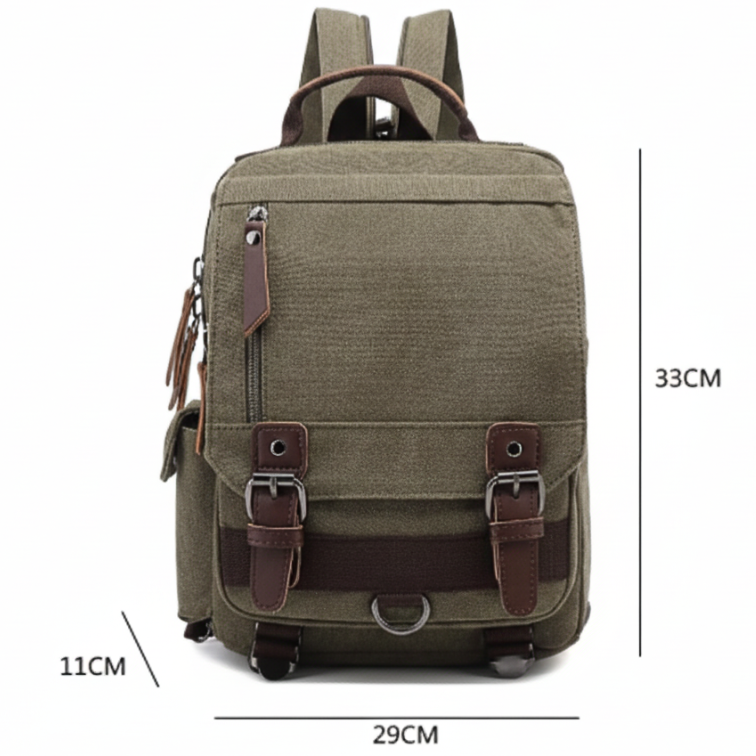 sac a dos vintage vert