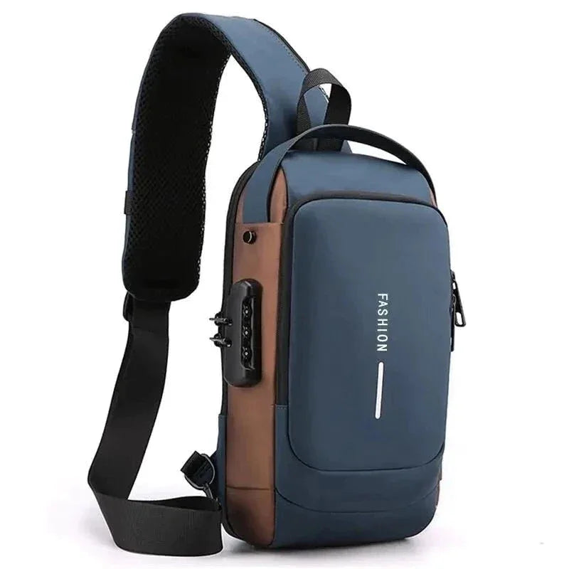 Sacoche antivol homme bleu