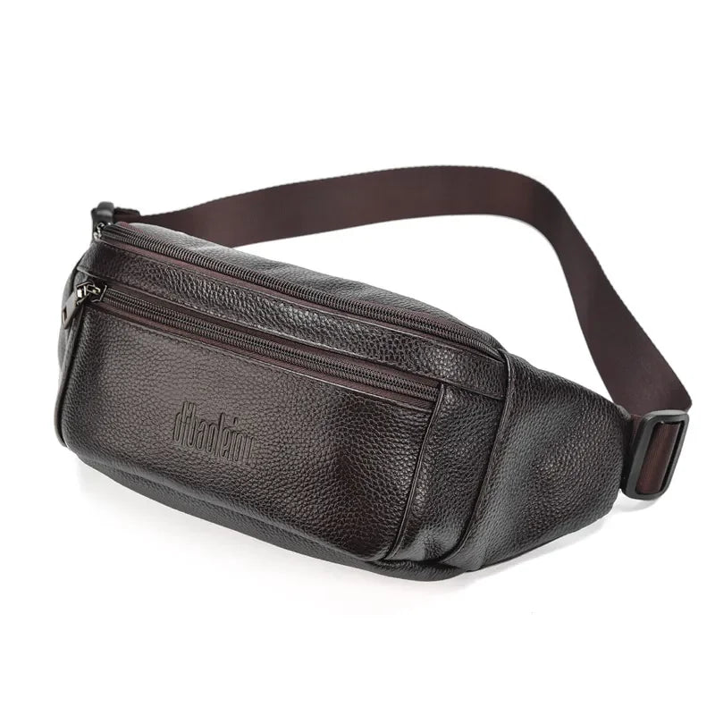 Sacoche banane bandoulière homme marron foncé
