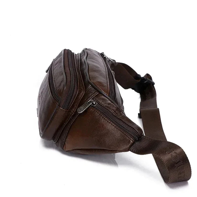 Sacoche banane cuir homme