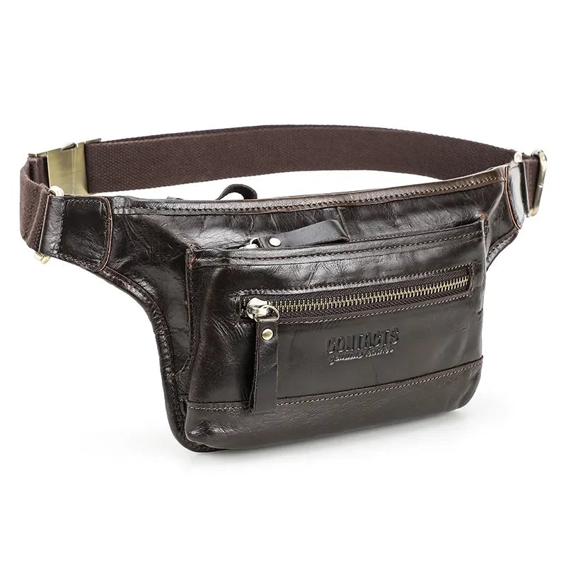 Sacoche banane en cuir homme