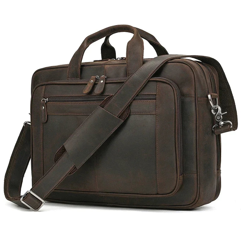 Sacoche bandoulière cuir homme marron foncé