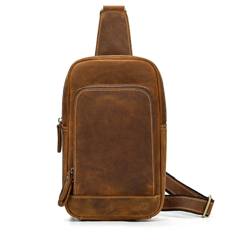 Sacoche bandoulière en cuir pour homme marron
