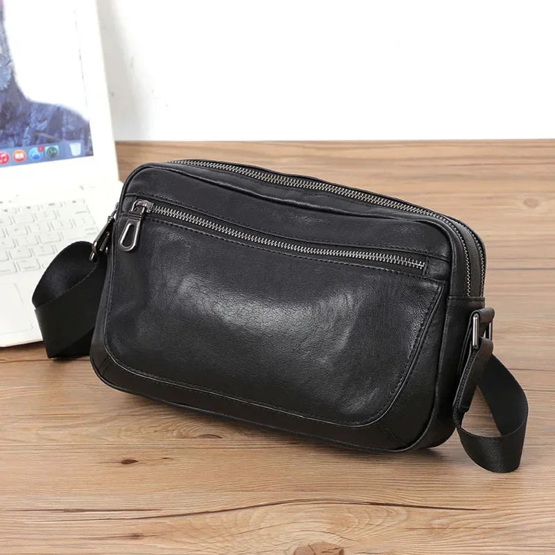 Sacoche bandoulière homme cuir noir