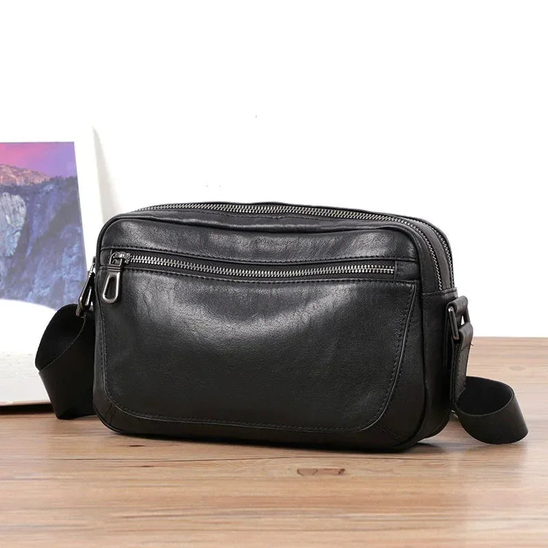 Sacoche bandoulière homme cuir noir