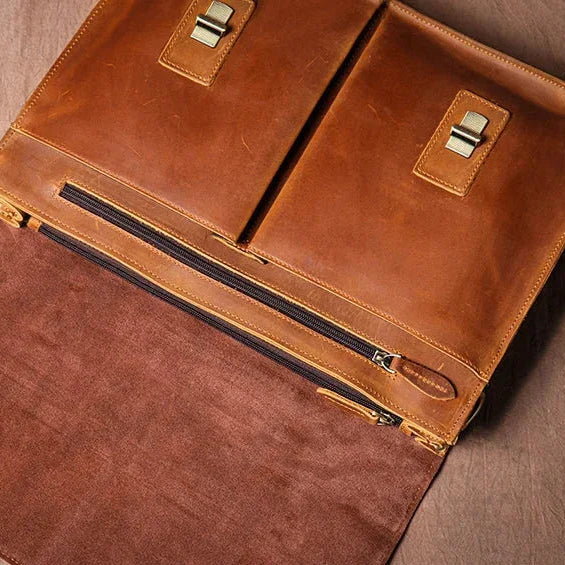Sacoche cartable homme en cuir
