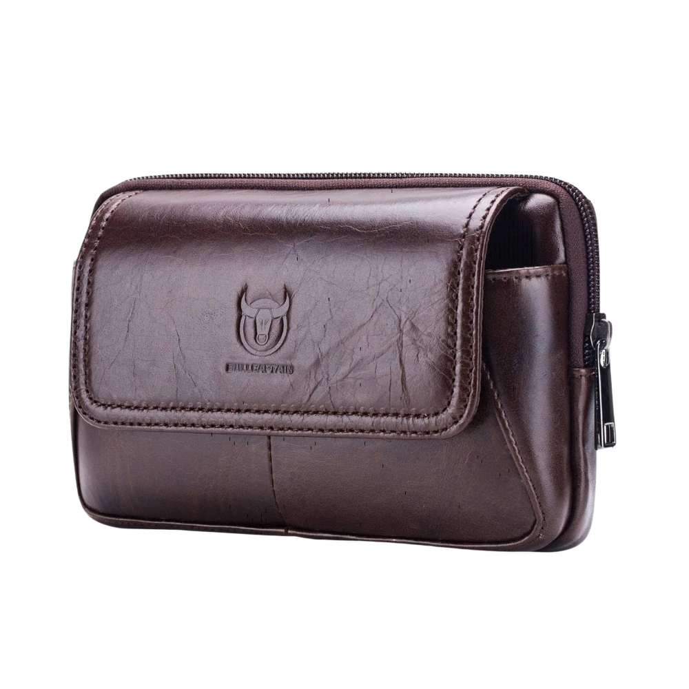 Sacoche ceinture homme cuir à rabat