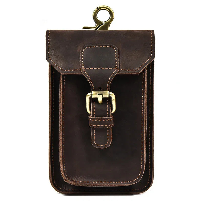 Sacoche ceinture pour homme marron foncé