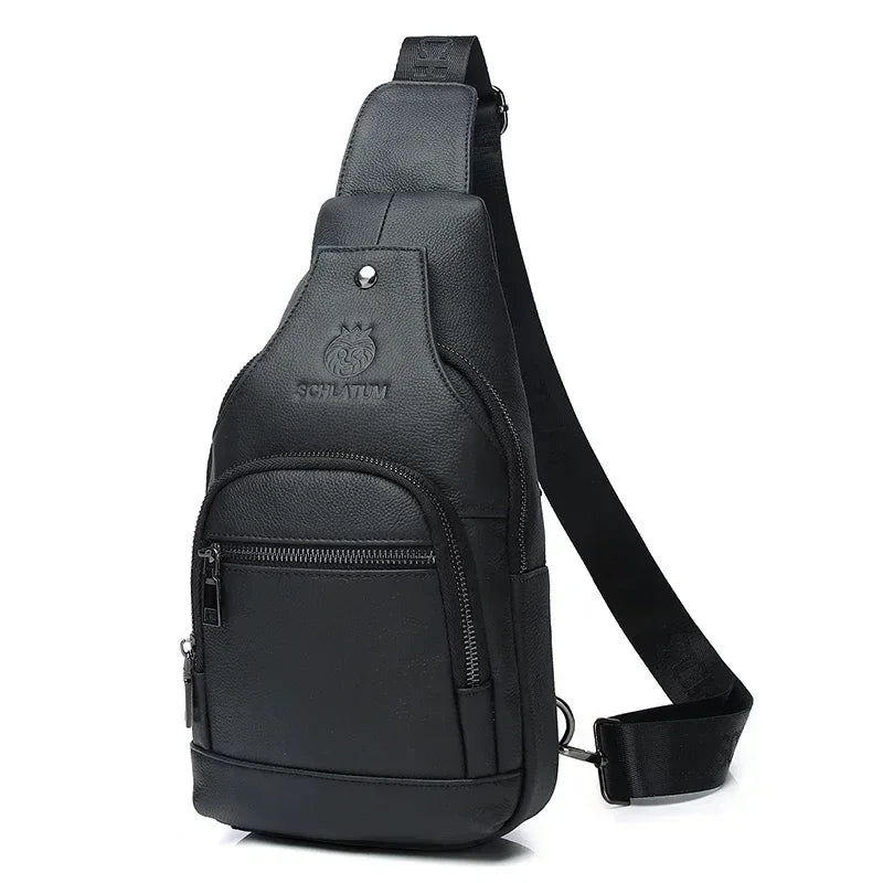 Sacoche cuir homme bandoulière noir