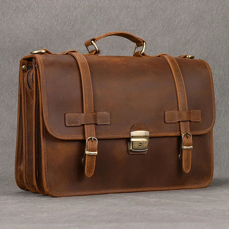 Sacoche cuir marron pour homme