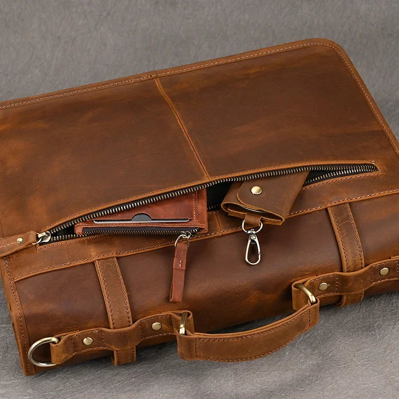 Sacoche cuir marron pour homme