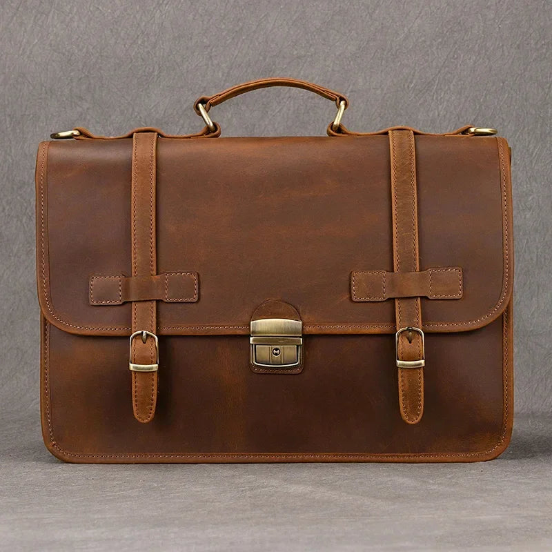 Sacoche cuir marron pour homme