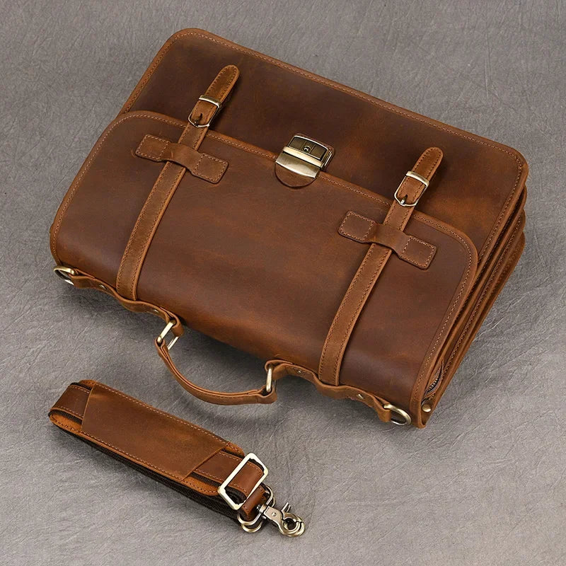 Sacoche cuir marron pour homme