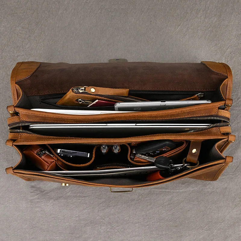 Sacoche cuir marron pour homme