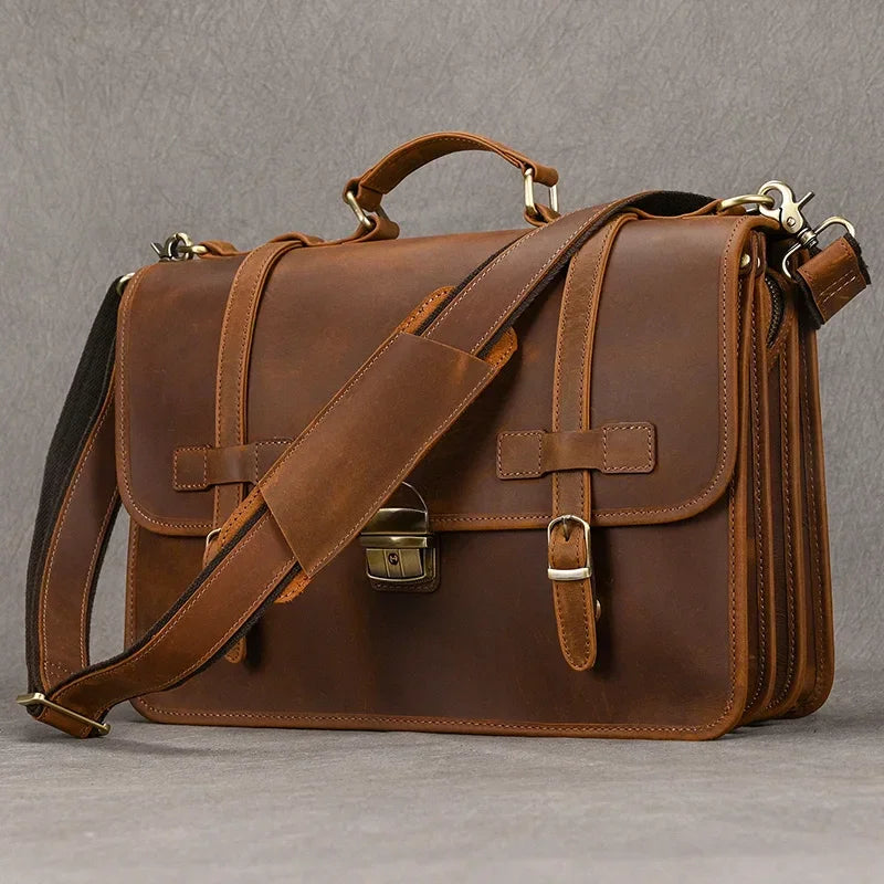 Sacoche cuir marron pour homme