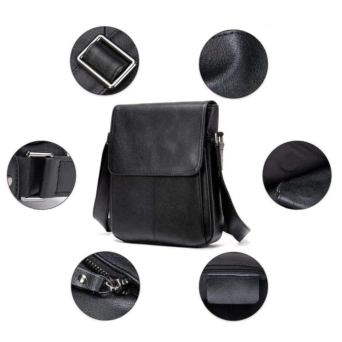 Sacoche cuir noire homme