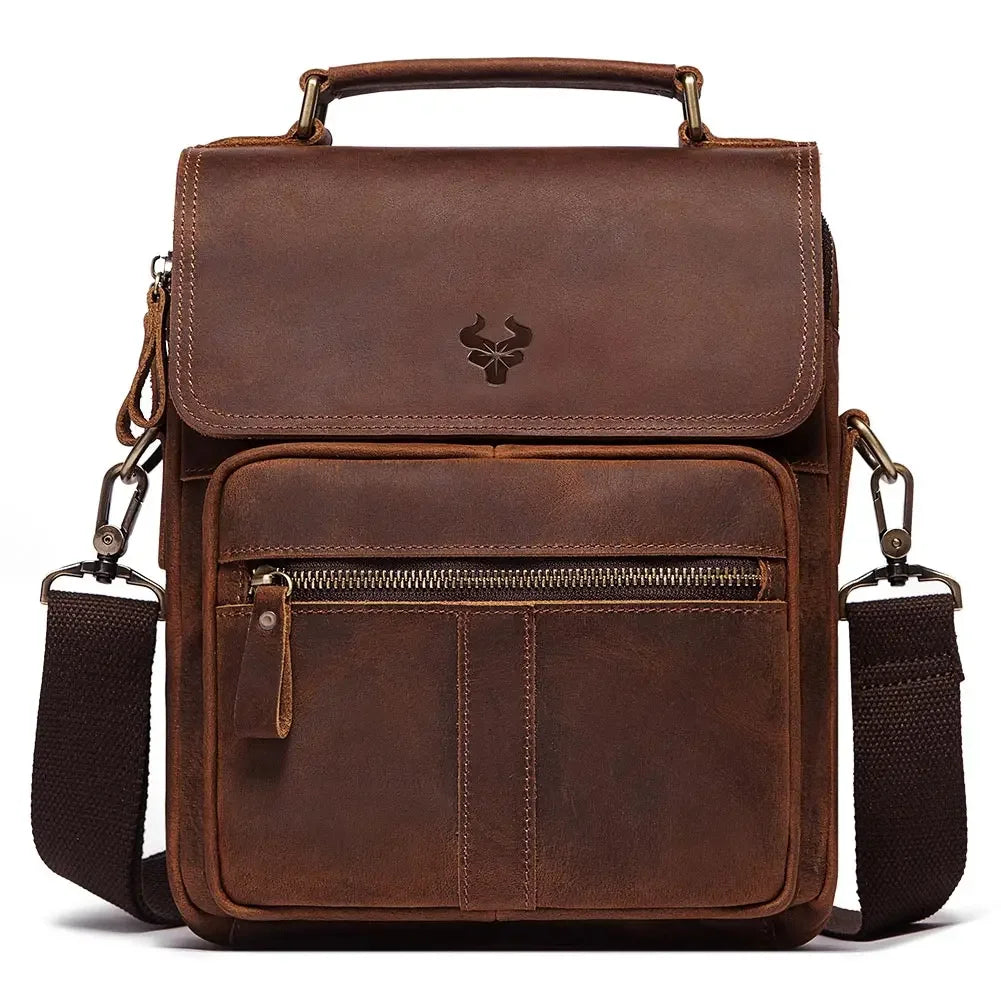 Sacoche cuir pour homme marron foncé